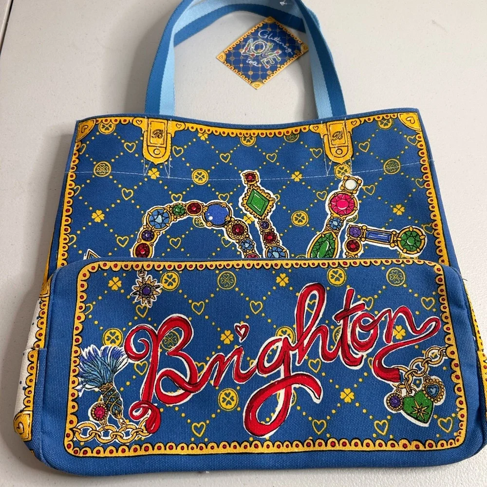 Brighton Holiday Glittering Love Limited Edition Large Canvas Tote Bag NWT - Picture 3 of 5